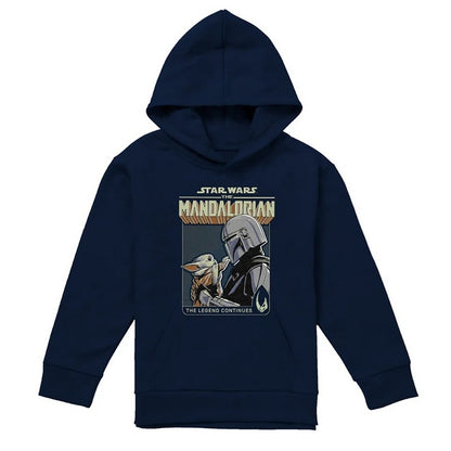 Navy - Front - Star Wars The Mandalorian Childrens-Kids Legend Continues Grogu Hoodie