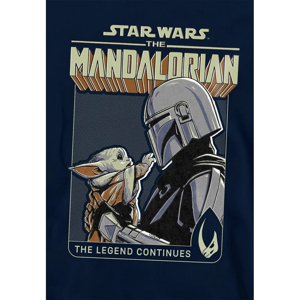 Navy - Side - Star Wars The Mandalorian Childrens-Kids Legend Continues Grogu Hoodie
