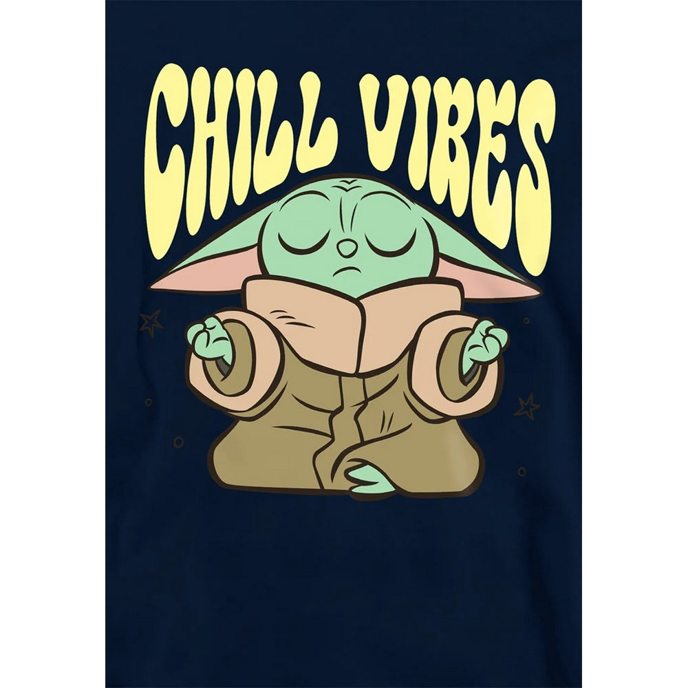 Navy - Side - Star Wars The Mandalorian Childrens-Kids Chill Vibes Grogu Hoodie