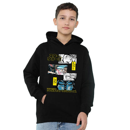 Black - Front - Disney Star Wars Childrens-Kids Anakin And Darth Vader Comic Book Pose Hoodie