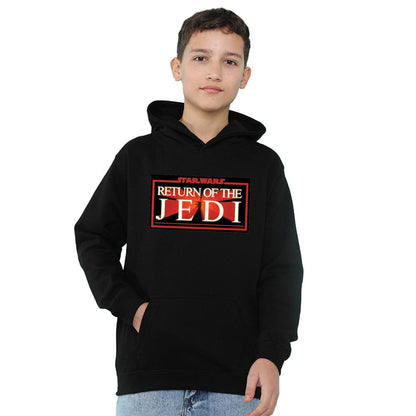 Black - Front - Star Wars: Return Of The Jedi Childrens-Kids Warp Hoodie