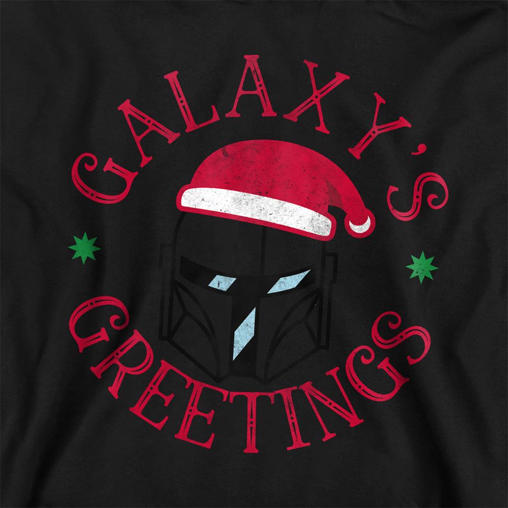 Navy - Back - Star Wars The Mandalorian Childrens-Kids Christmas Galaxy´s Greetings Hoodie