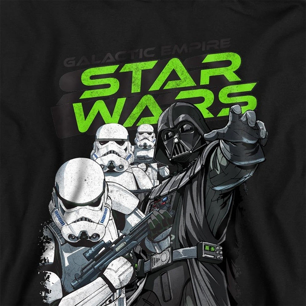 Black - Side - Star Wars: Return Of The Jedi Childrens-Kids Galactic Empire Darth Vader Sketch Hoodie