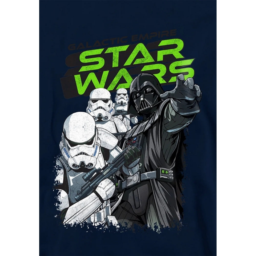 Navy - Side - Star Wars: Return Of The Jedi Childrens-Kids Galactic Empire Darth Vader Sketch Hoodie