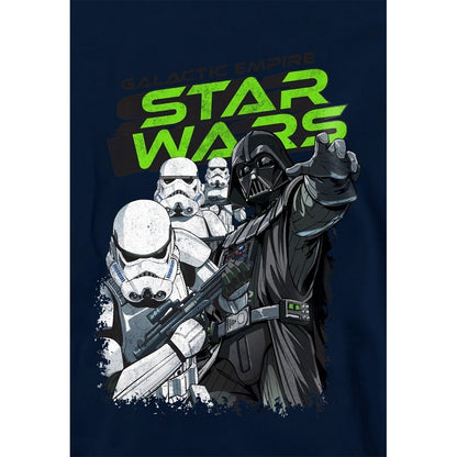 Navy - Side - Star Wars: Return Of The Jedi Childrens-Kids Galactic Empire Darth Vader Sketch Hoodie