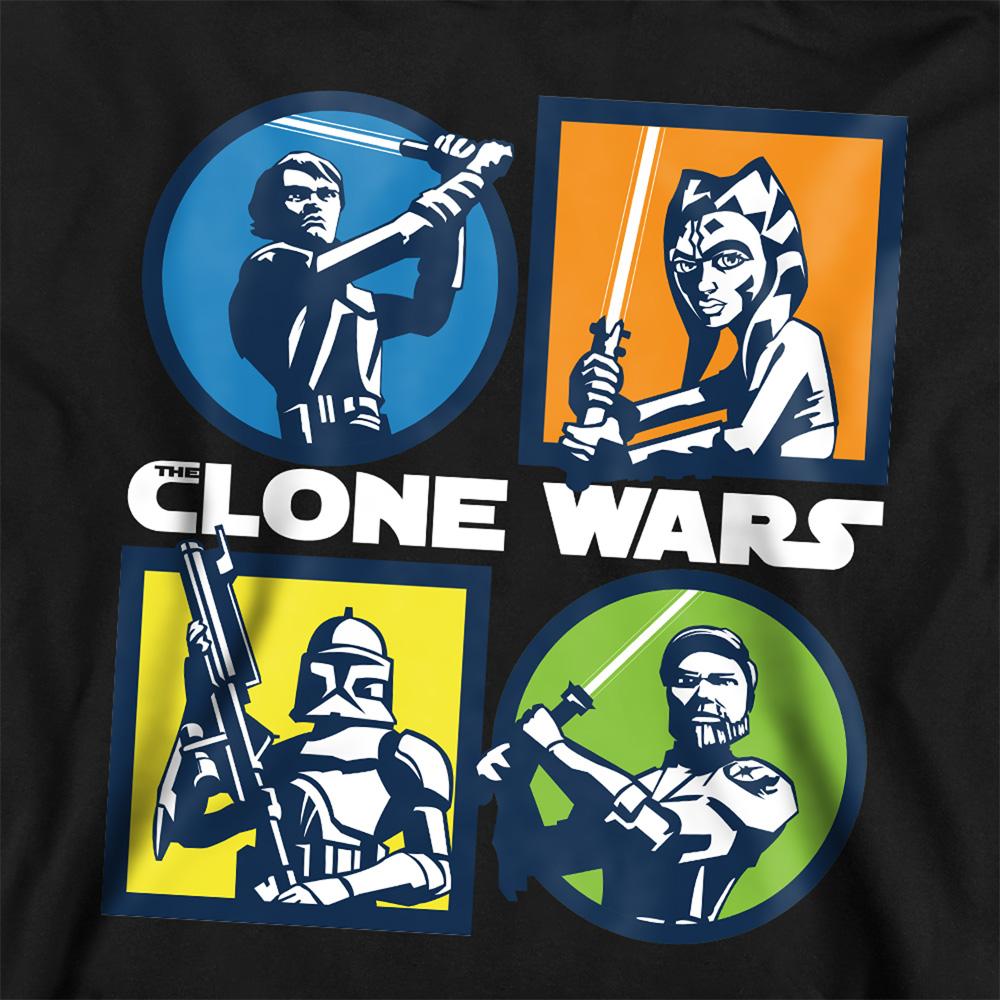 Navy - Back - Star Wars: The Clone Wars Childrens-Kids Grid Hoodie