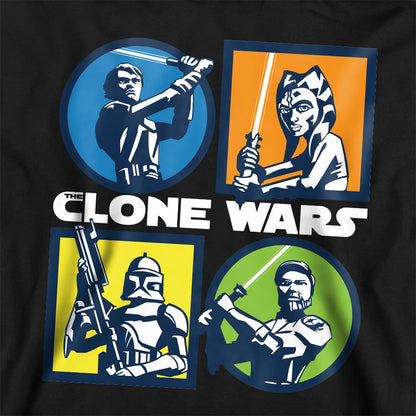 Navy - Back - Star Wars: The Clone Wars Childrens-Kids Grid Hoodie