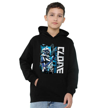 Black - Front - Star Wars: The Clone Wars Childrens-Kids Rex Hoodie