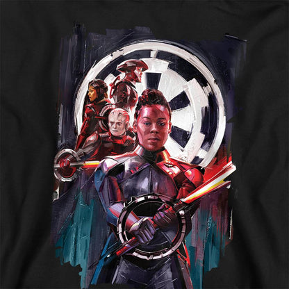 Black - Back - Star Wars: Obi-Wan Kenobi Childrens-Kids Reva & Inquisitor Painted Hoodie