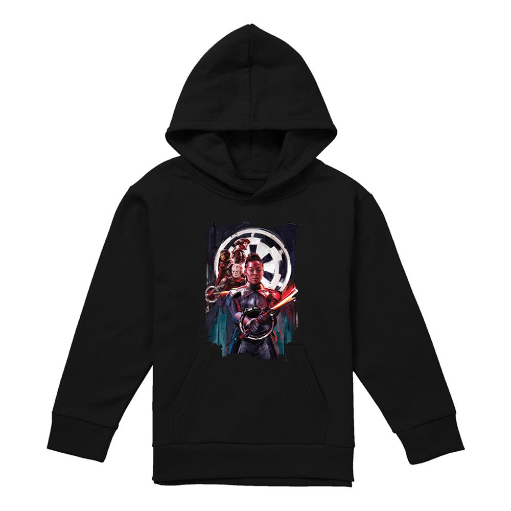 Black - Lifestyle - Star Wars: Obi-Wan Kenobi Childrens-Kids Reva & Inquisitor Painted Hoodie