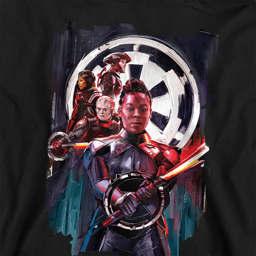 Navy - Back - Star Wars: Obi-Wan Kenobi Childrens-Kids Reva & Inquisitor Painted Hoodie