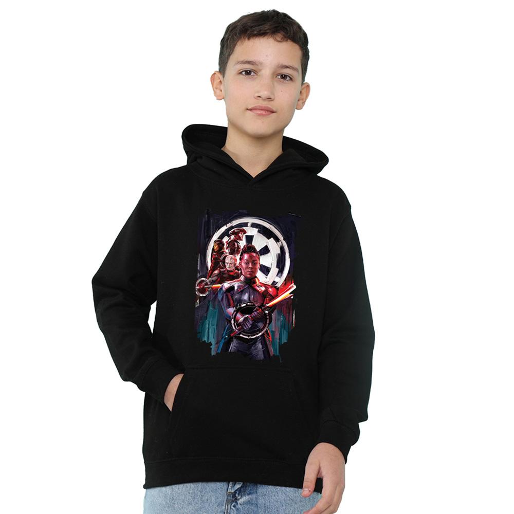 Black - Front - Star Wars: Obi-Wan Kenobi Childrens-Kids Reva & Inquisitor Painted Hoodie