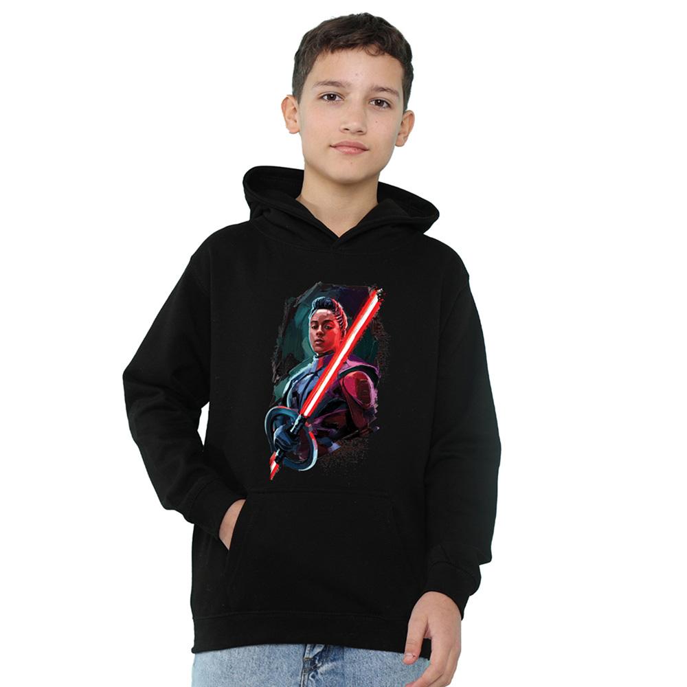 Navy - Front - Star Wars: Obi-Wan Kenobi Childrens-Kids Reva Painted Hoodie
