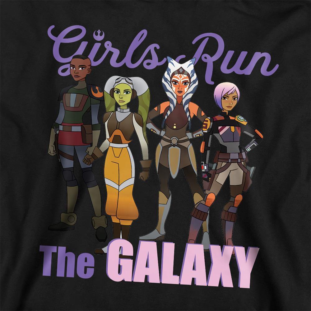 Black - Back - Star Wars: Ahsoka Childrens-Kids Galaxy Girls Ketsu Sabine Hera Hoodie