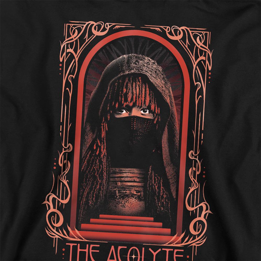 Black - Back - Star Wars: The Acolyte Childrens-Kids Art Deco Masked Hoodie