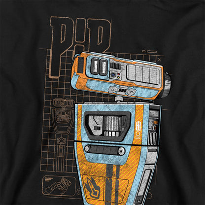 Navy - Back - Star Wars: The Acolyte Childrens-Kids Pip Droid Blueprint Hoodie