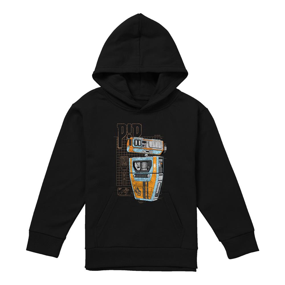 Black - Lifestyle - Star Wars: The Acolyte Childrens-Kids Pip Droid Blueprint Hoodie