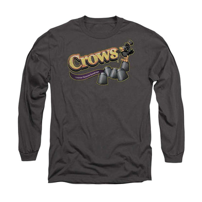 Charcoal - Front - The Crow Unisex Adult Tootsie Roll Long-Sleeved T-Shirt