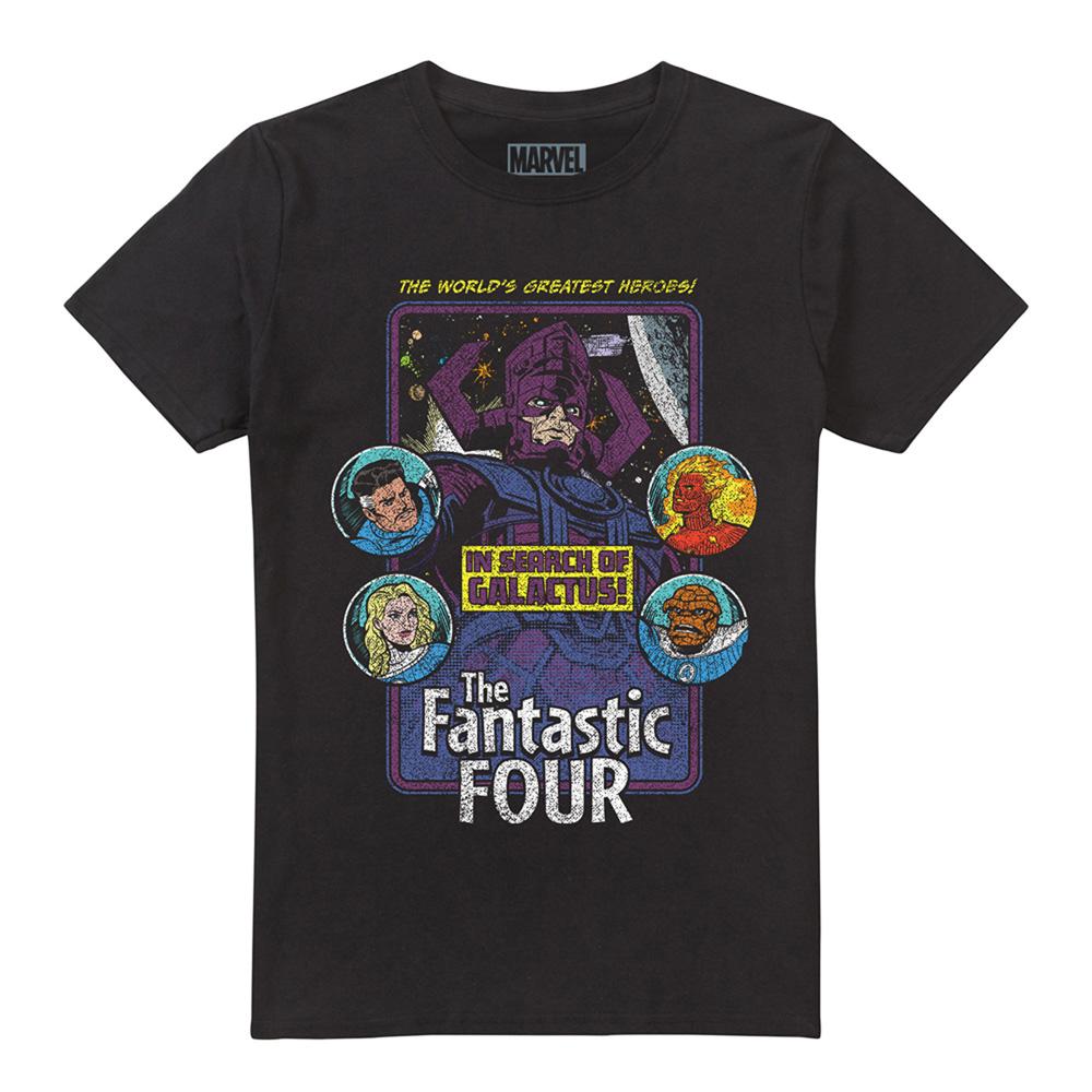Black - Front - Fantastic Four Unisex Adult In Search Of Galactus T-Shirt