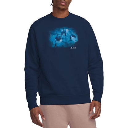 Navy - Back - Wild Wings Unisex Adult Pod Of Orcas Sweatshirt