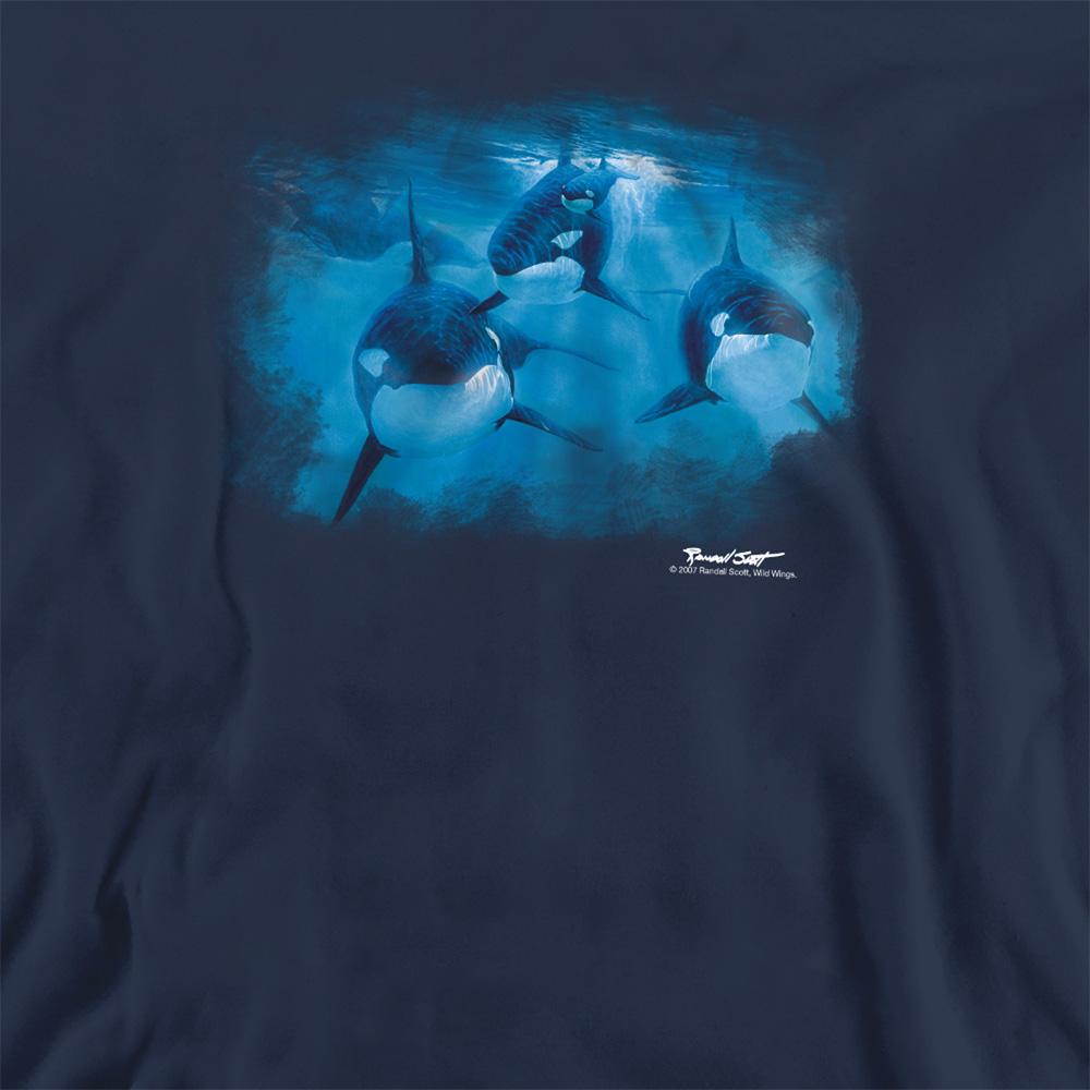 Navy - Side - Wild Wings Unisex Adult Pod Of Orcas Sweatshirt