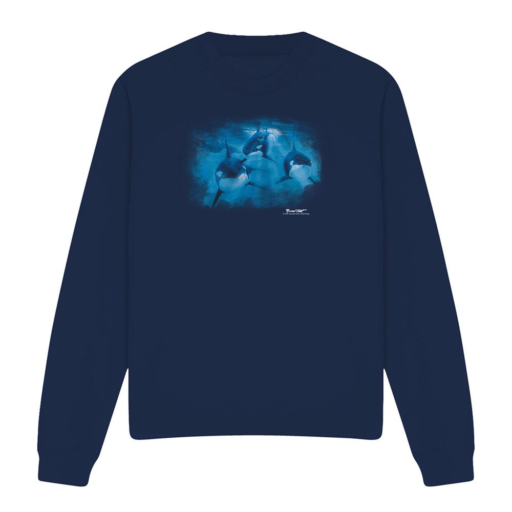 Navy - Front - Wild Wings Unisex Adult Pod Of Orcas Sweatshirt
