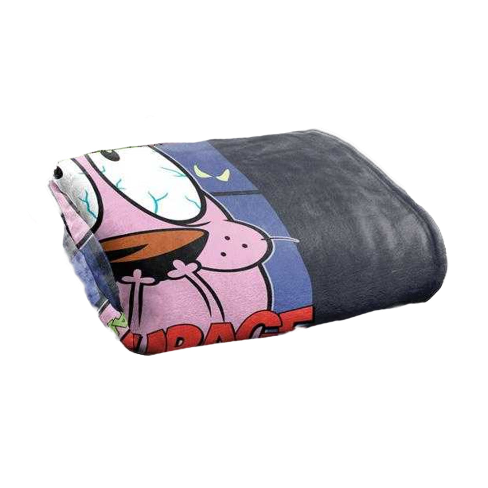 Multicoloured - Back - Courage The Cowardly Dog Silky Window Supersoft Blanket