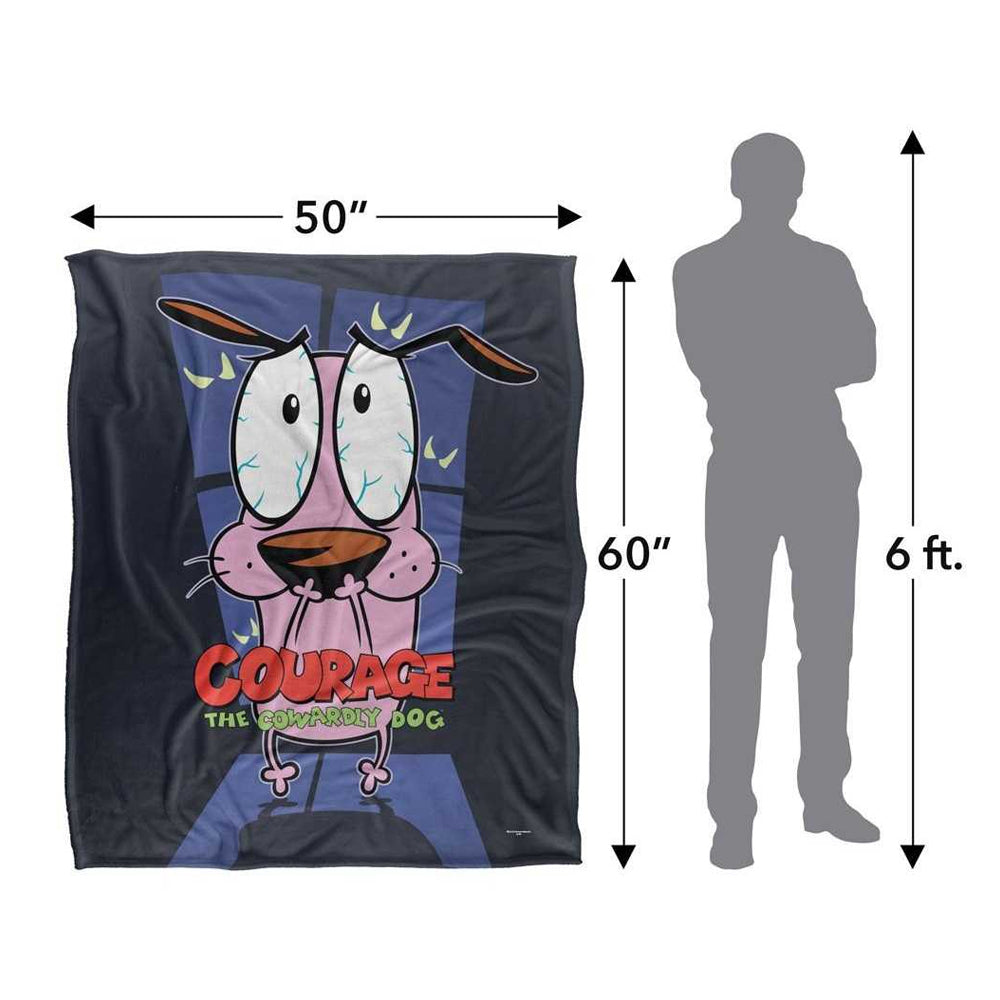 Multicoloured - Lifestyle - Courage The Cowardly Dog Silky Window Supersoft Blanket