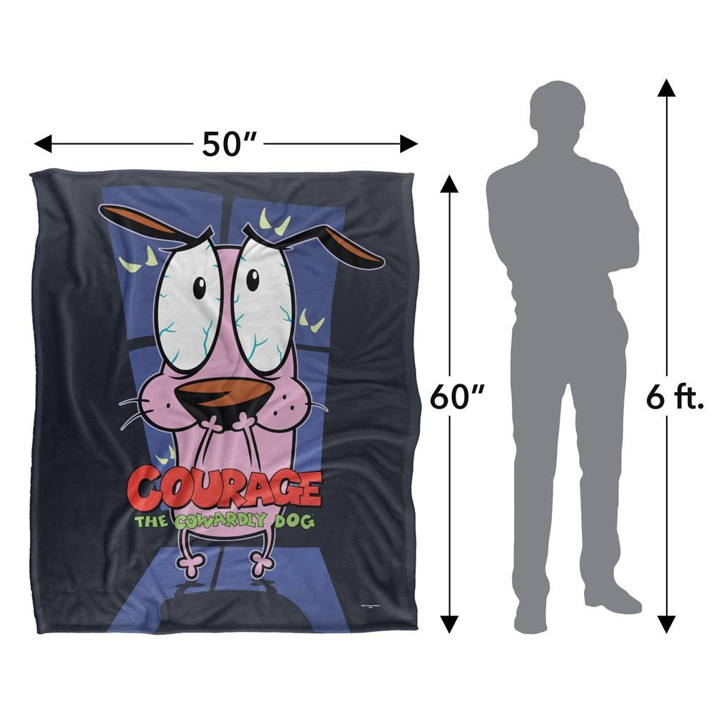 Multicoloured - Pack Shot - Courage The Cowardly Dog Silky Window Supersoft Blanket