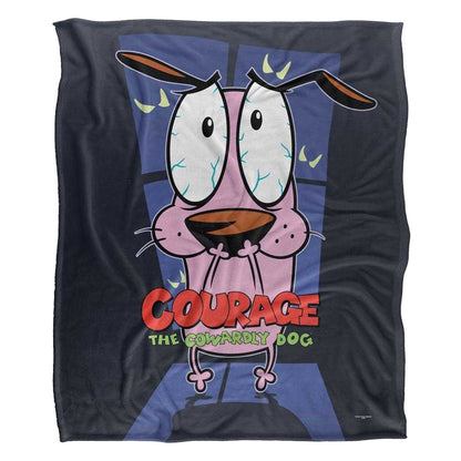 Multicoloured - Front - Courage The Cowardly Dog Silky Window Supersoft Blanket