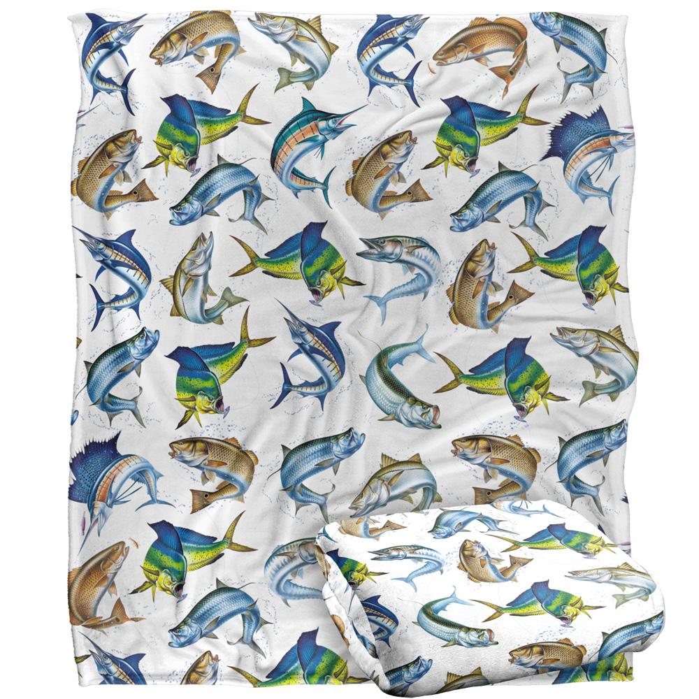 Multicoloured - Back - JQ Licensing Silky Saltwater Gamefish Supersoft Blanket