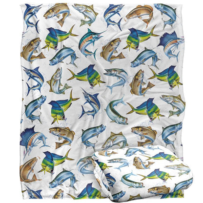 Multicoloured - Back - JQ Licensing Silky Saltwater Gamefish Supersoft Blanket