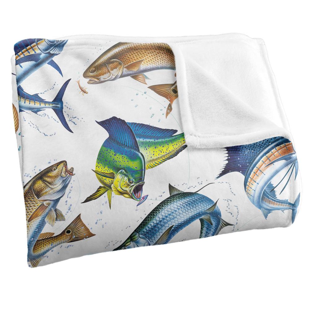 Multicoloured - Side - JQ Licensing Silky Saltwater Gamefish Supersoft Blanket
