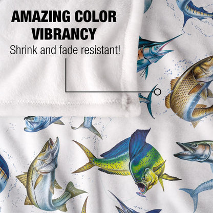 Multicoloured - Lifestyle - JQ Licensing Silky Saltwater Gamefish Supersoft Blanket