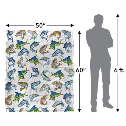 Multicoloured - Pack Shot - JQ Licensing Silky Saltwater Gamefish Supersoft Blanket