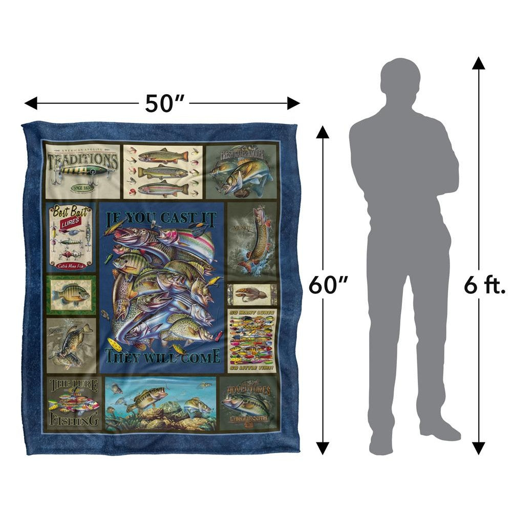 Multicoloured - Pack Shot - JQ Licensing Silky FIshing Supersoft Blanket