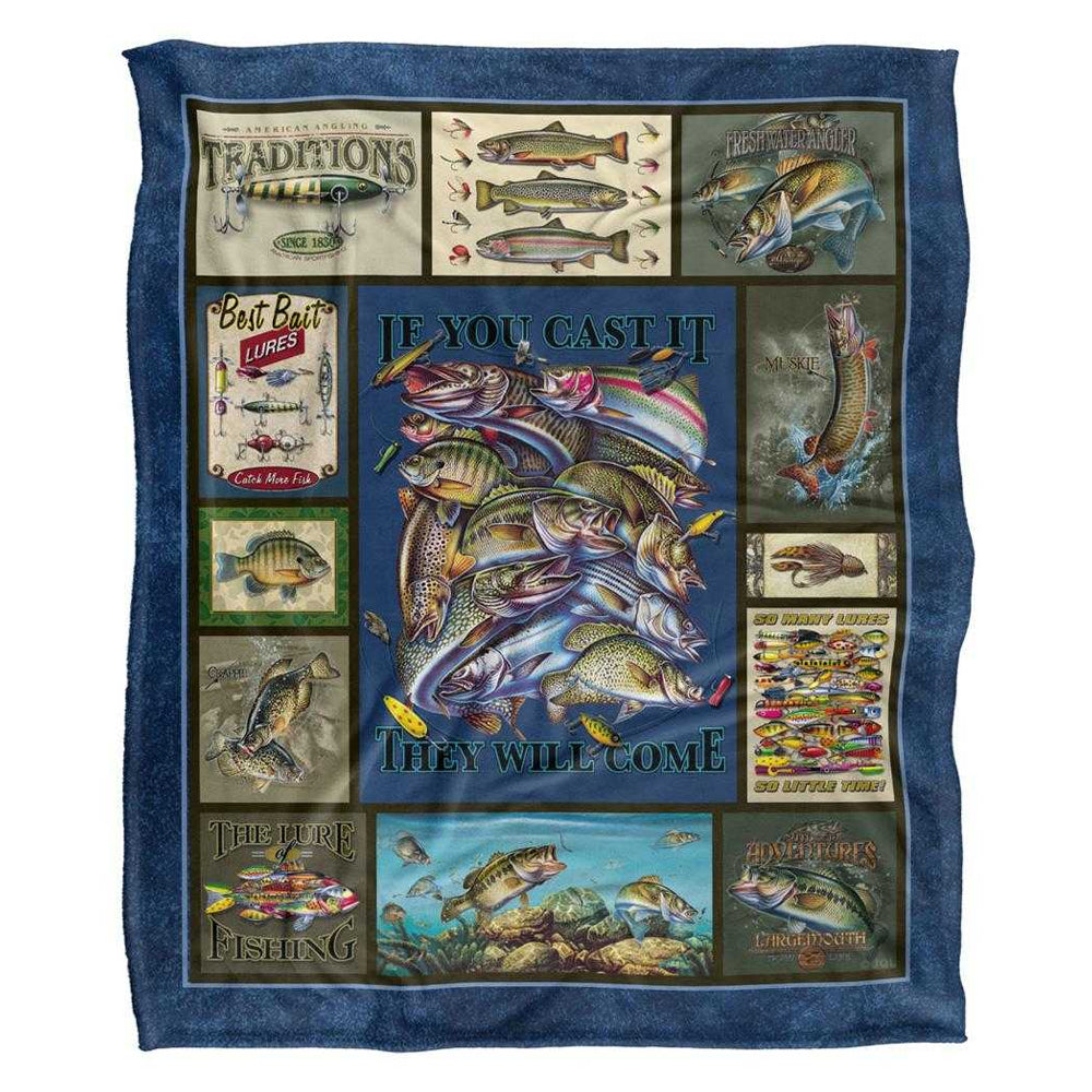 Multicoloured - Front - JQ Licensing Silky FIshing Supersoft Blanket