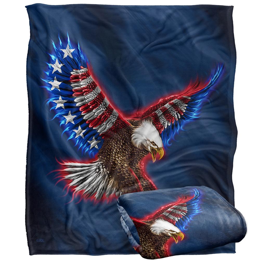 Multicoloured - Back - JQ Licensing James Piazza Silky American Flag Supersoft Blanket