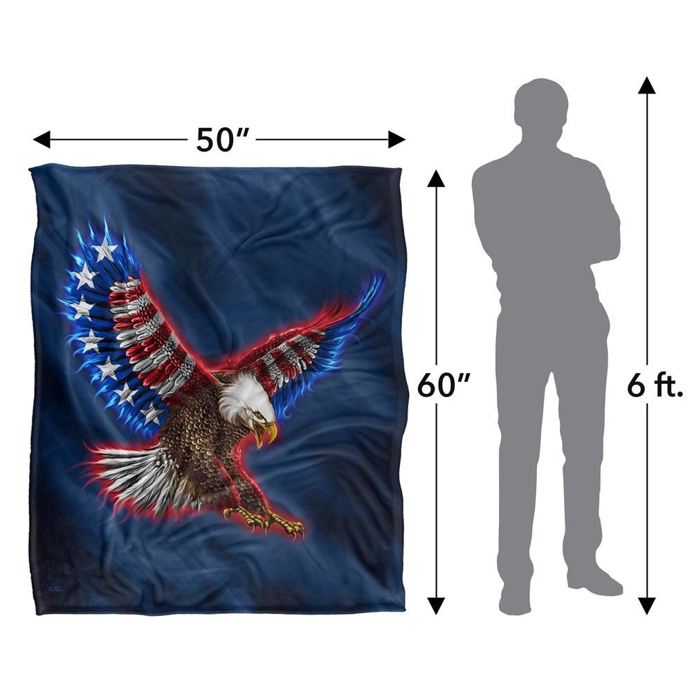 Multicoloured - Pack Shot - JQ Licensing James Piazza Silky American Flag Supersoft Blanket