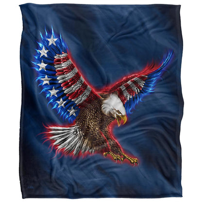 Multicoloured - Front - JQ Licensing James Piazza Silky American Flag Supersoft Blanket