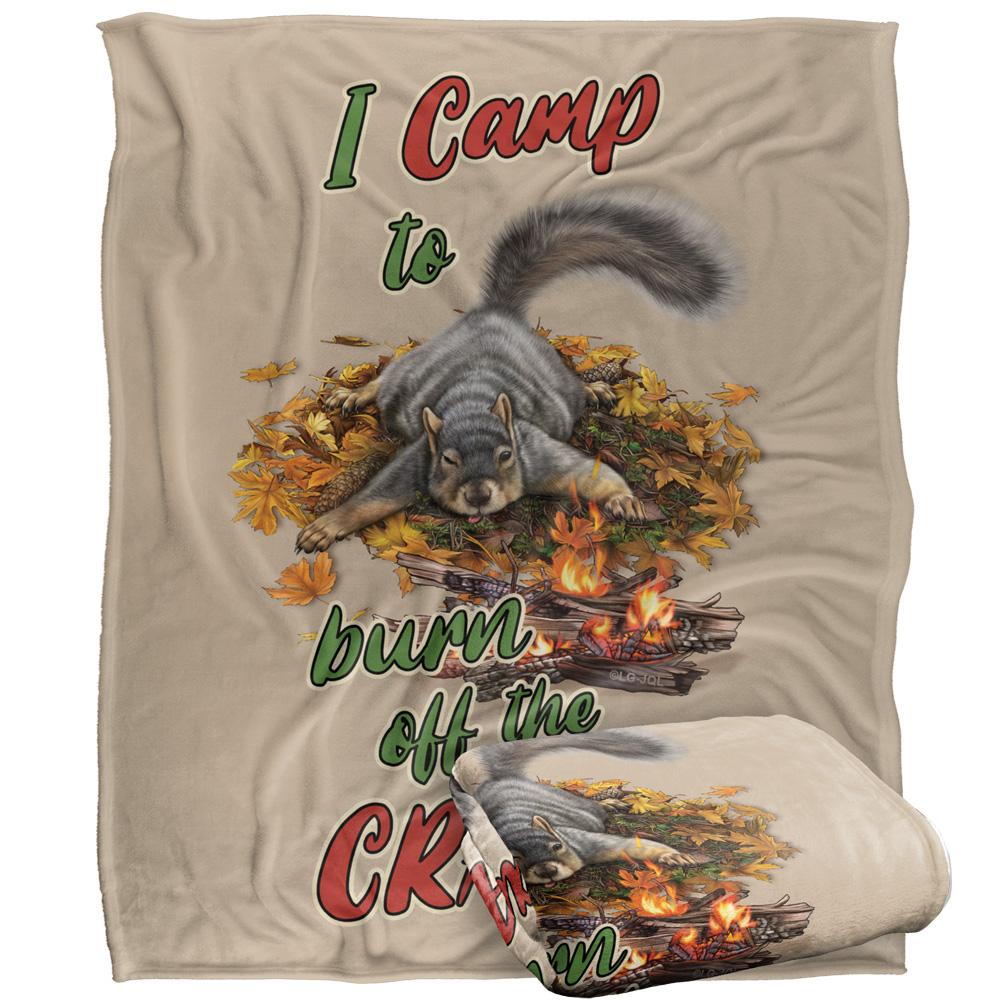Multicoloured - Back - JQ Licensing James Piazza Crazy For Camping Silky Squirrel Supersoft Blanket