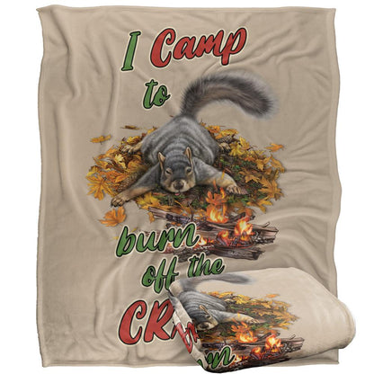 Multicoloured - Back - JQ Licensing James Piazza Crazy For Camping Silky Squirrel Supersoft Blanket