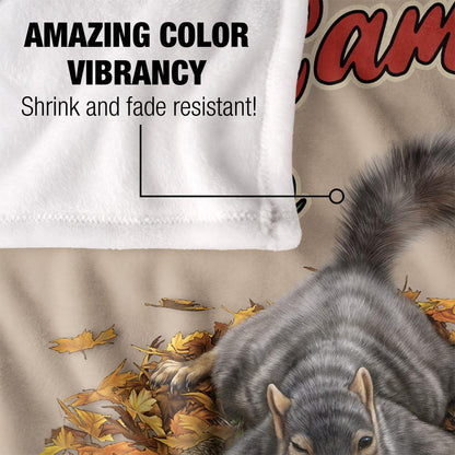Multicoloured - Lifestyle - JQ Licensing James Piazza Crazy For Camping Silky Squirrel Supersoft Blanket
