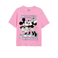 Light Pink - Front - Disney Girls Mickey & Minnie Mouse Tie Dye T-Shirt