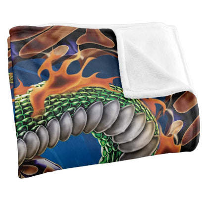 Multicoloured - Side - JQ Licensing James Piazza Silky Flaming Skull Supersoft Blanket