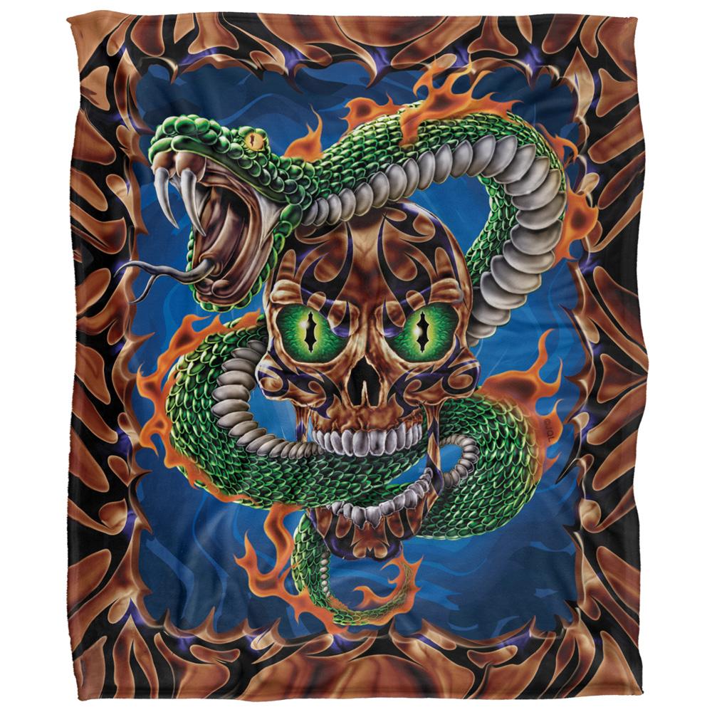 Multicoloured - Front - JQ Licensing James Piazza Silky Flaming Skull Supersoft Blanket