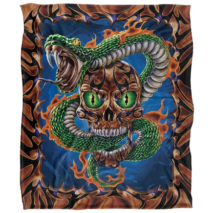 Multicoloured - Front - JQ Licensing James Piazza Silky Flaming Skull Supersoft Blanket
