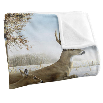 Sky Blue-White-Brown - Side - Wild Wings Breaking Cover 2 Silky Supersoft Blanket