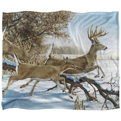 Sky Blue-White-Brown - Front - Wild Wings Breaking Cover 2 Silky Supersoft Blanket