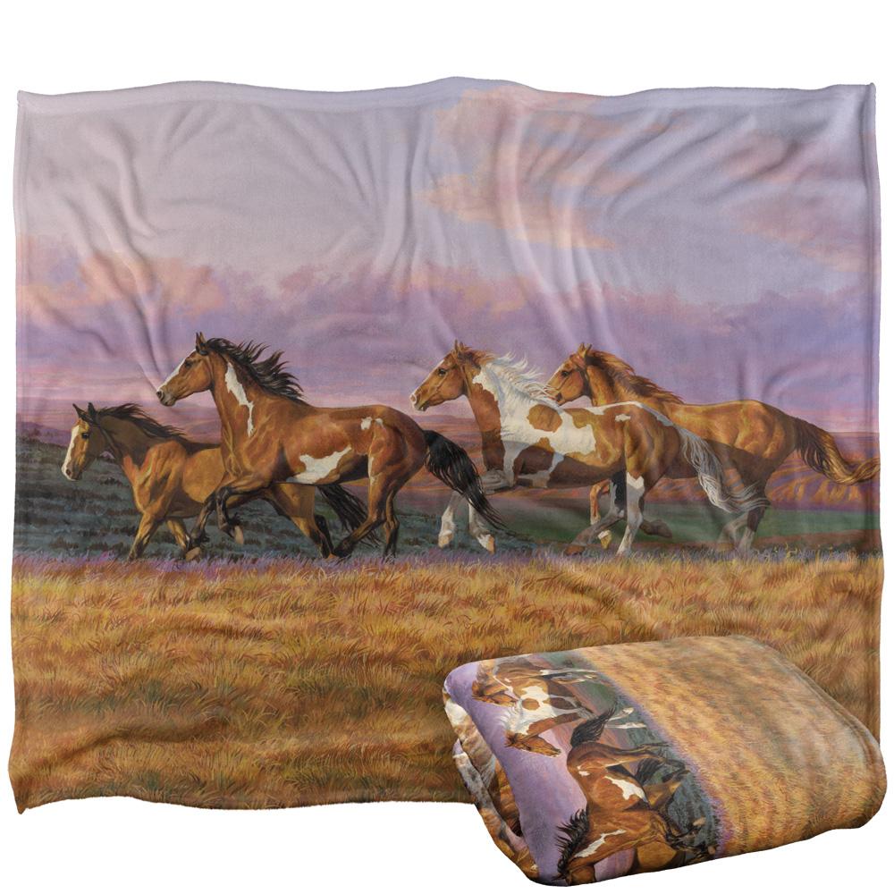 Brown-Multicoloured - Back - Wild Wings Sunset Cruise 2 Silky Supersoft Blanket